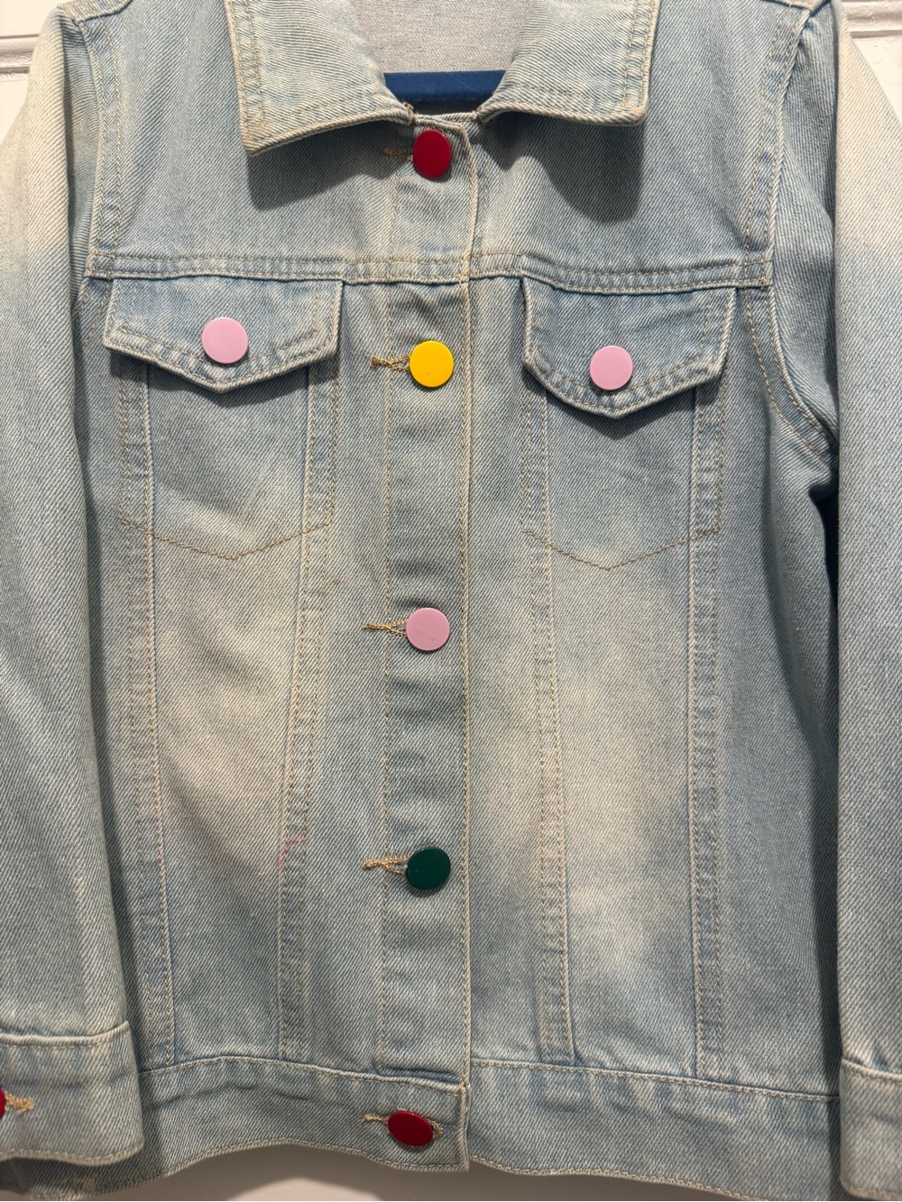 Light Wash Denim Kids Jacket with Rainbow Sequin Back - Picture 3 of 5
